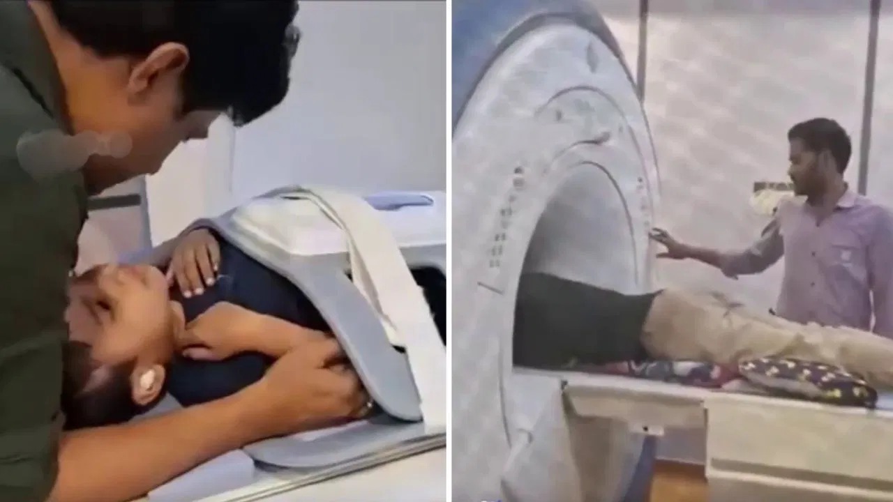Viral Video: MRI मशीन से डरा बच्चा; पिता साये की तरह उसके बगल में लेट गए