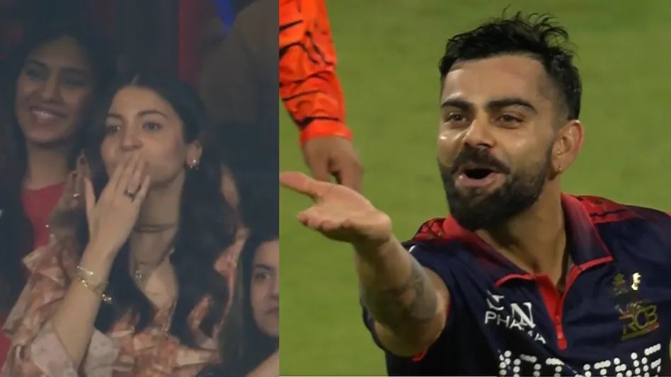 RCB IPL फ़ाइनल में पहुंची; विराट कोहली अनुष्का के पास दौड़े, पत्नी को गले लगाकर मनाया जीत का जश्न 